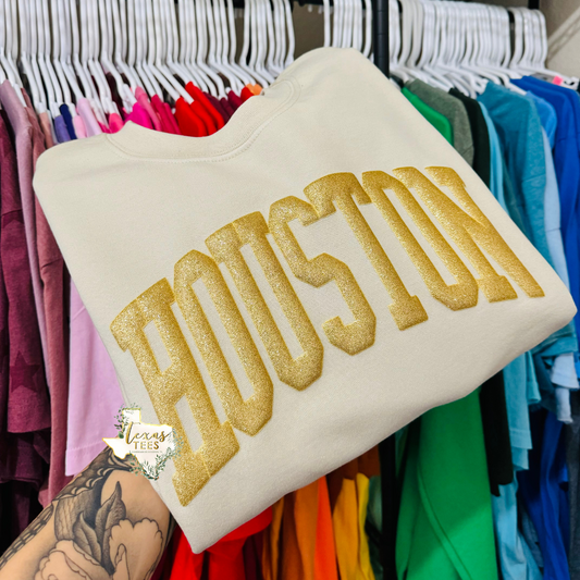 Houston - Gold Glitter Puff