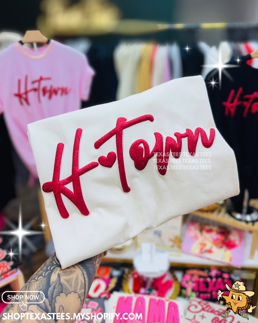 H-TOWN Heart Glitter Puff