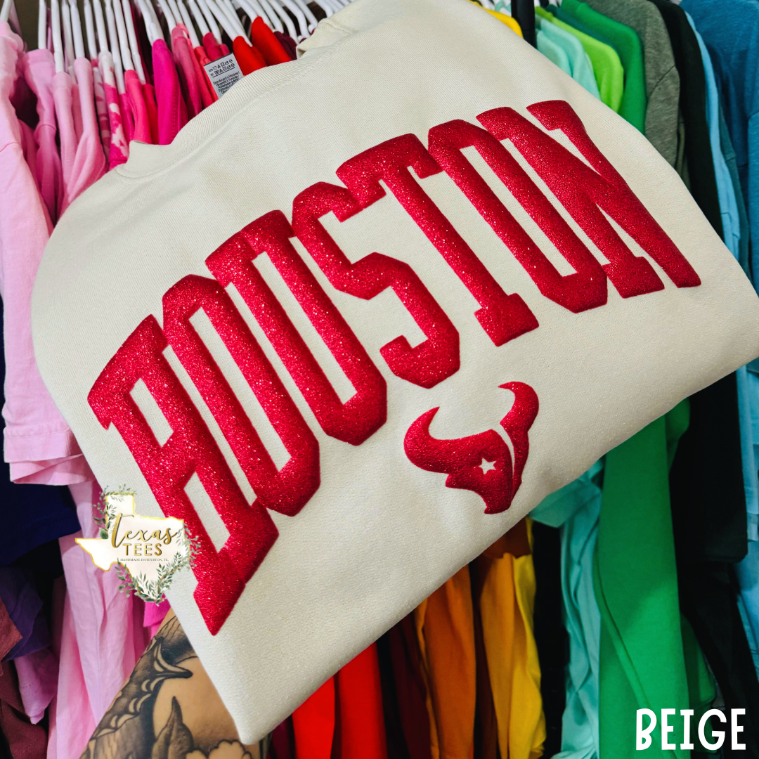 Houston Tex Puff Sweatshirts: SMALL - XL