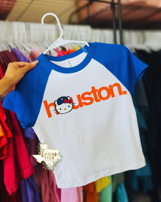 HK Houston- Baby Tee: Royal/White
