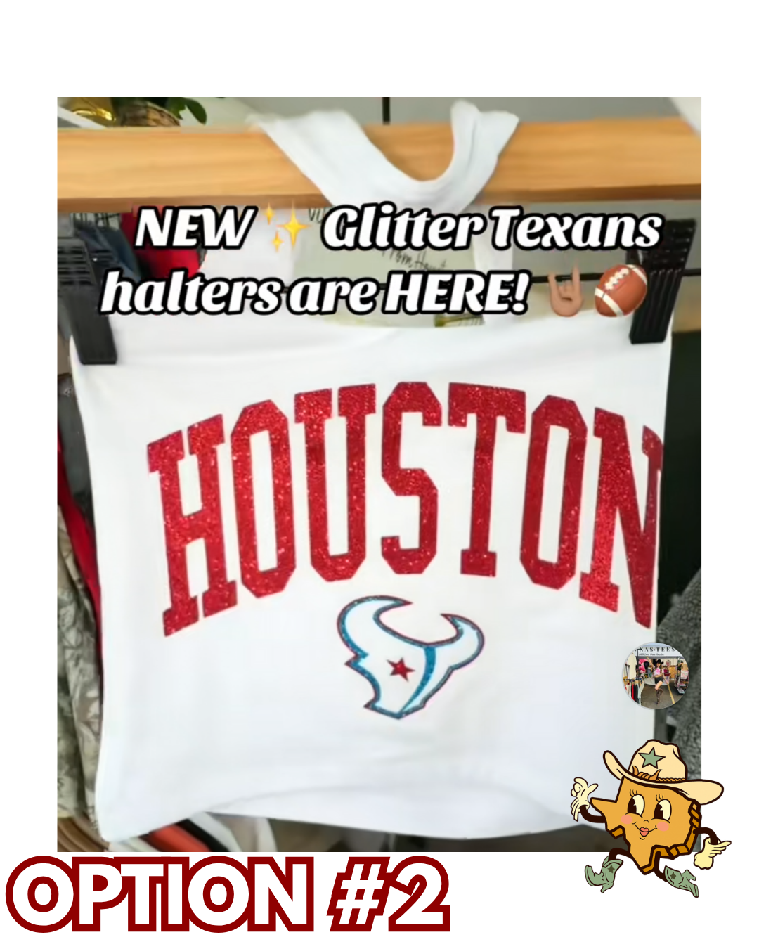 TEX GLITTER HALTER TOPS