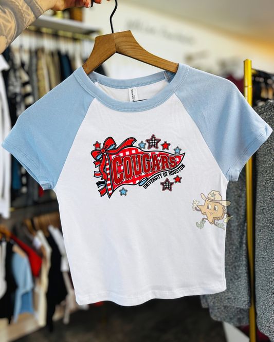Cougars Spirit Flag - White/Blue Baby Tee