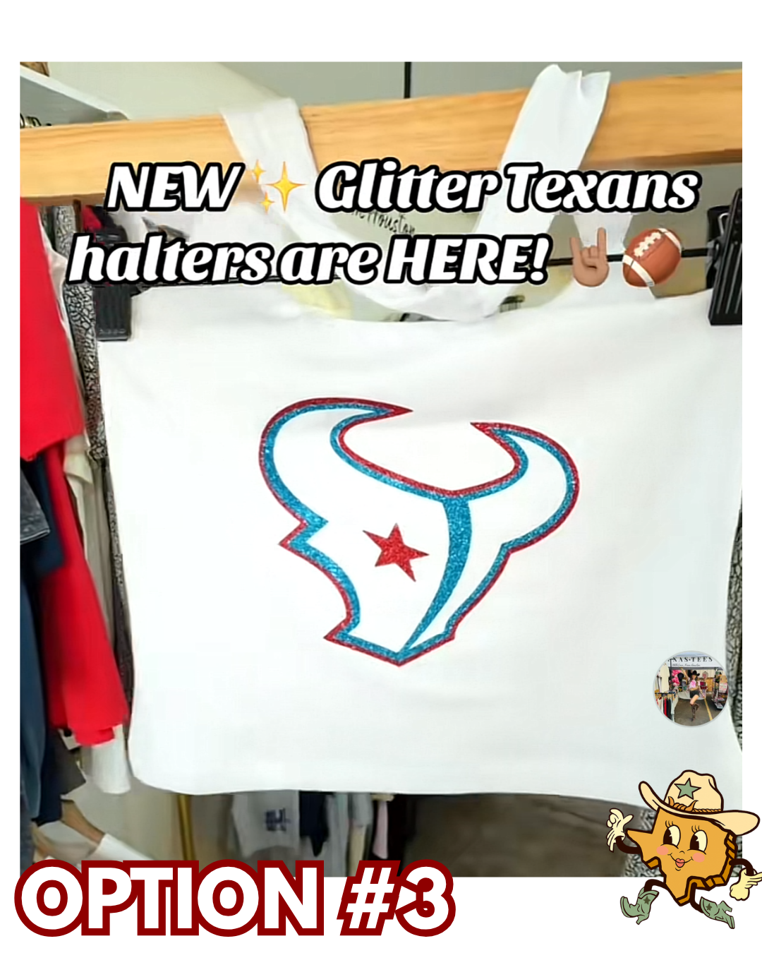 TEX GLITTER HALTER TOPS