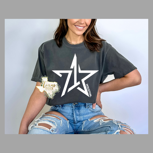 713 Houston Star - Pepper Gray/White