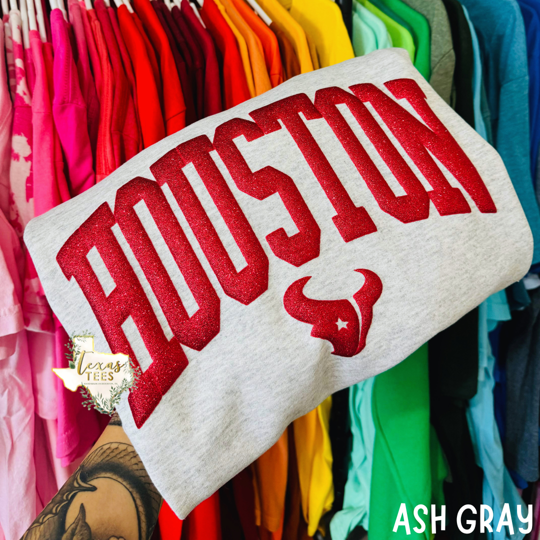 Houston Tex Puff Sweatshirts: SMALL - XL