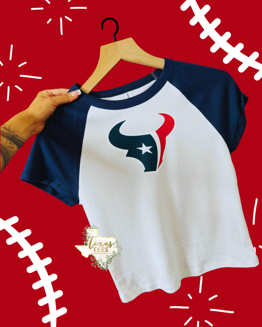 HOU  - Navy/White Baby Tee