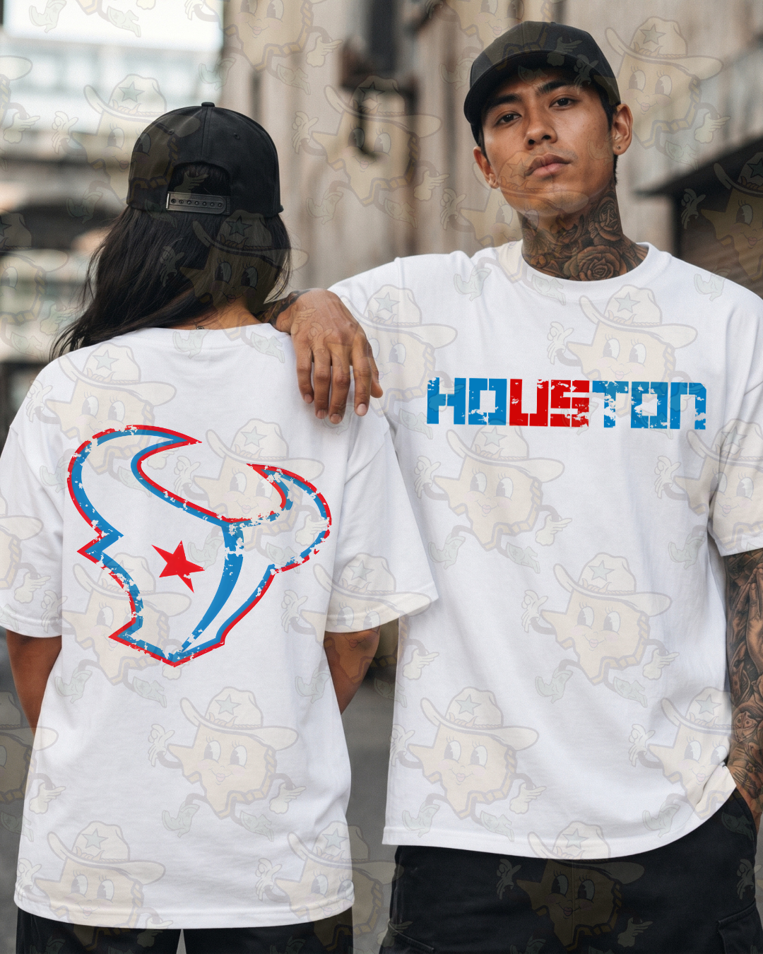Houston / Bull : Front & Back | White Tee (Copy)