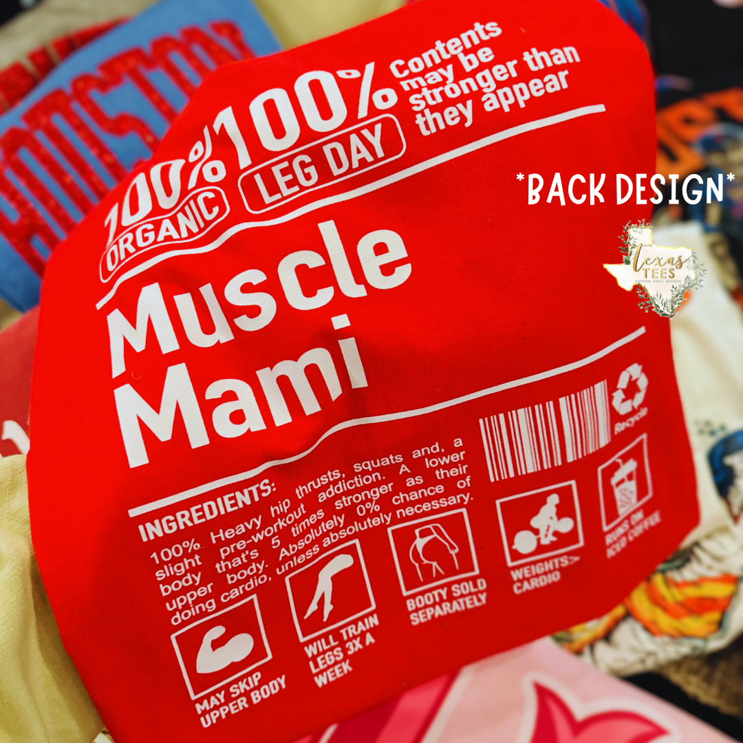 Muscle Mami RED - Back & Front Pocket Design