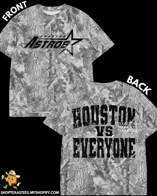 KIDS SIZES: HA Houston Vs. Everyone Black - GRAYWASH CAMO Heavyweight Oversized Tee