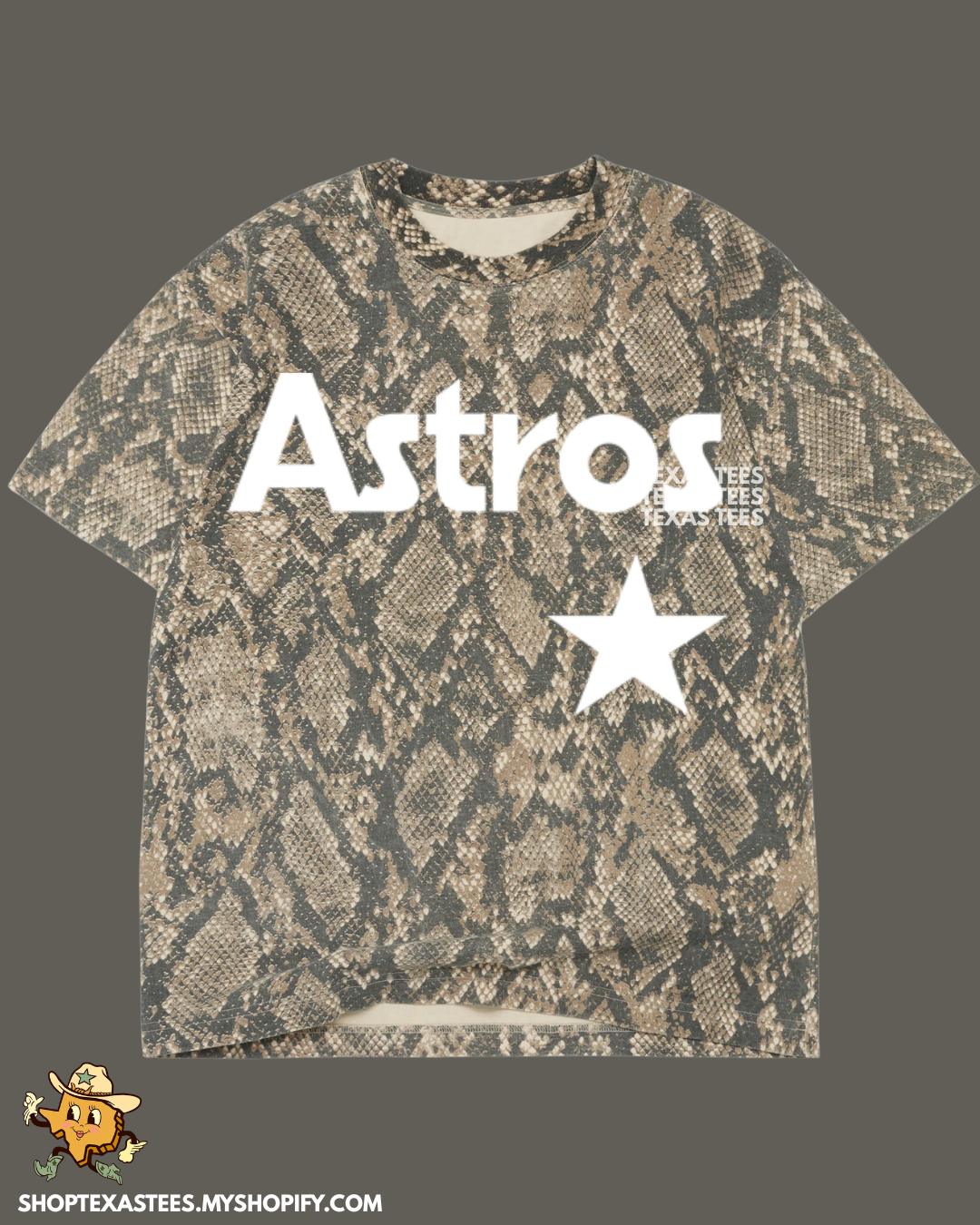 Stros Star White - Rattlesnake Heavyweight Oversized Tee