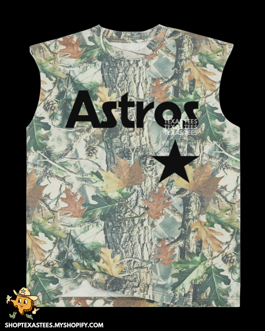 Stros Star Black - Camo Heavyweight Oversized Cutoff Tee