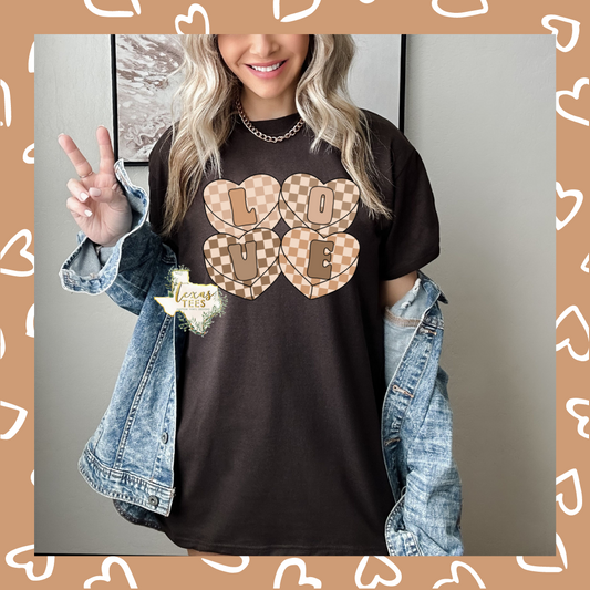 LOVE checkered Hearts