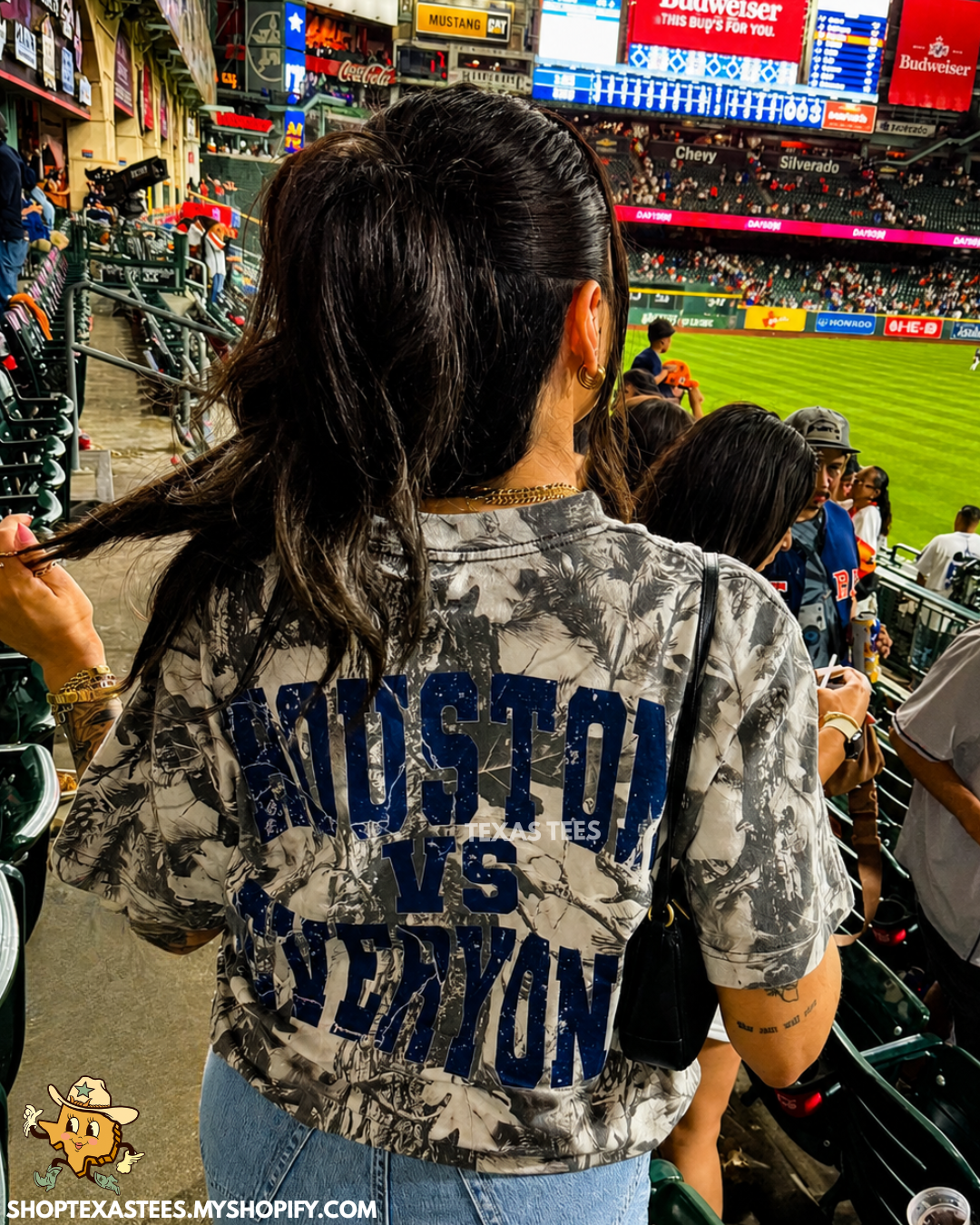 Houston vs. Everybody NAVY- Camo Heavyweight Oversized Tee