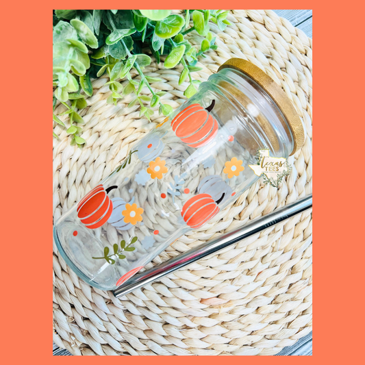 Pumpkin Glass Cup - 22 oz
