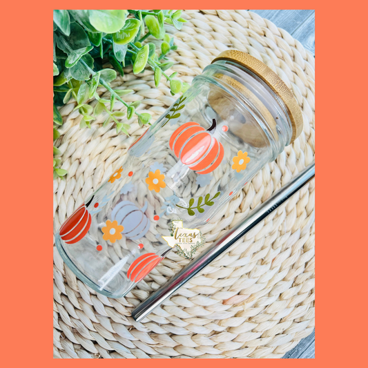 Pumpkin Glass Cup - 22 oz