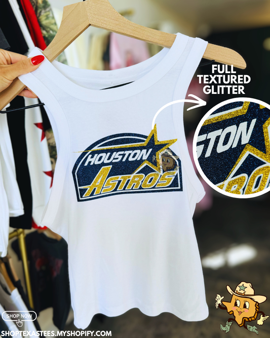 '94 Navy/gold Logo - Full Glitter Tank