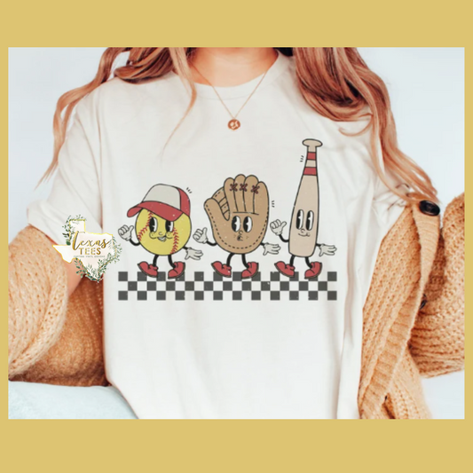 Retro Softball Characters