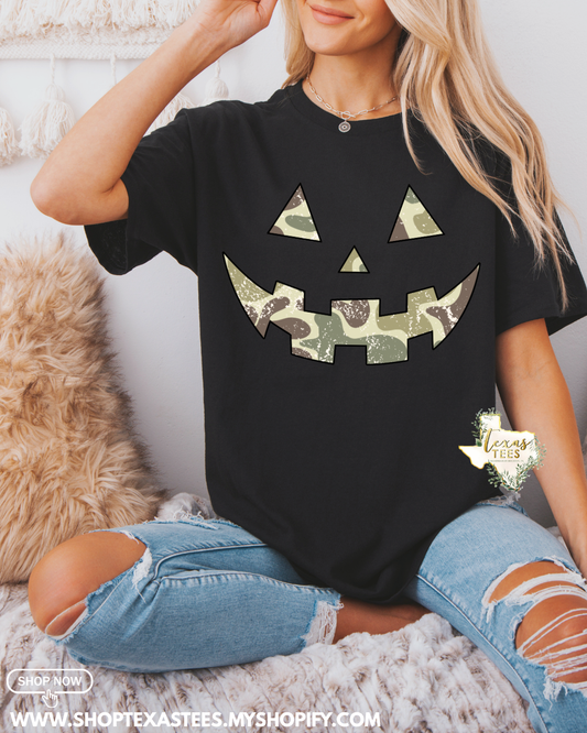 Camo Pumpkin Tee - Black