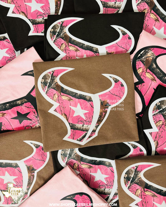 Houston Tex Pink Camo Tee