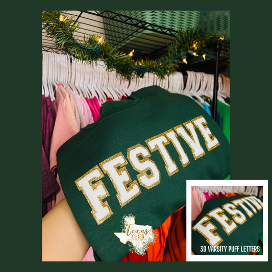 FESTIVE - 3D VARSITY LETTERS