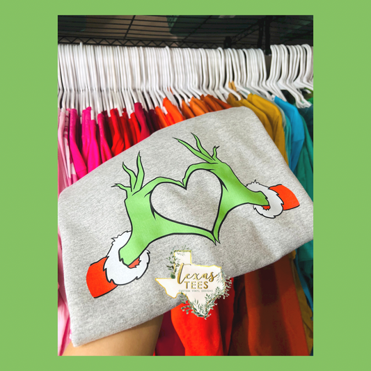 Grinch Heart Hands
