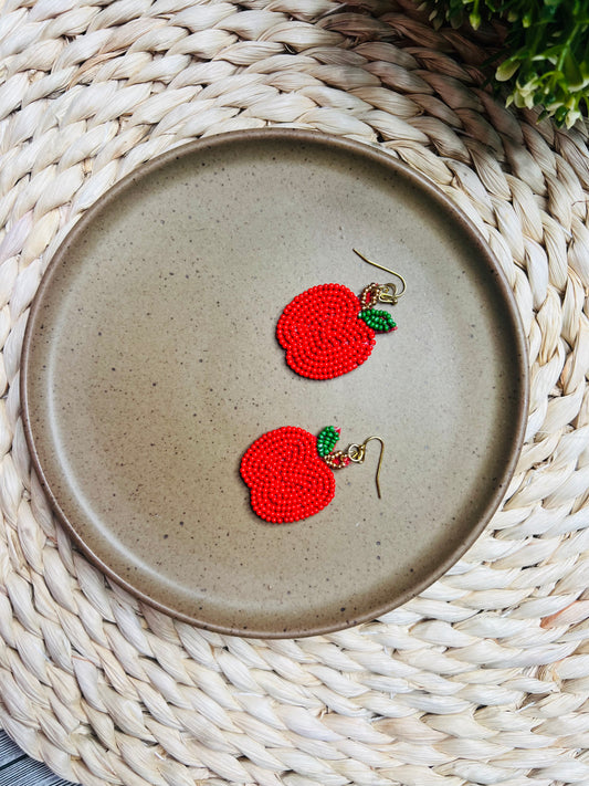 Apple Beaded Earings
