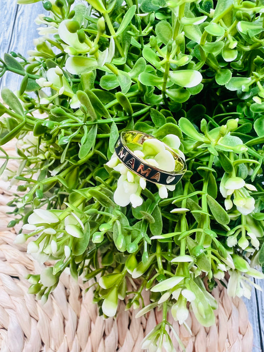 Mama Ring - Black & Gold