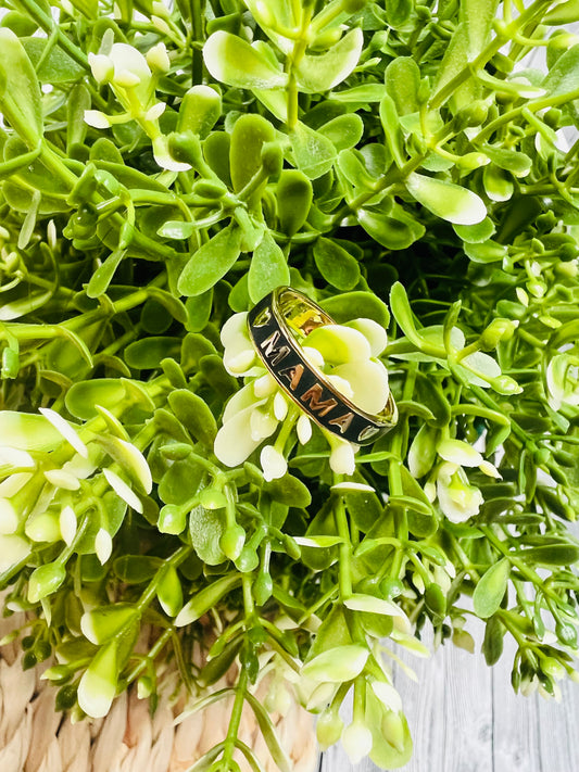 Mama Ring - Black & Gold