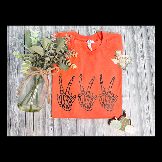 Skeleton Peace Sign Tee