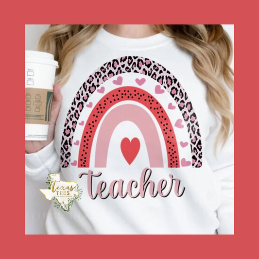 Teacher Heart Rainbow