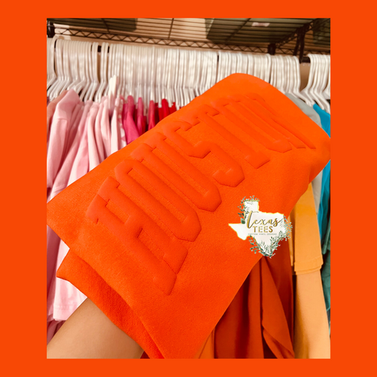 Houston Puff Design - Orange on Orange