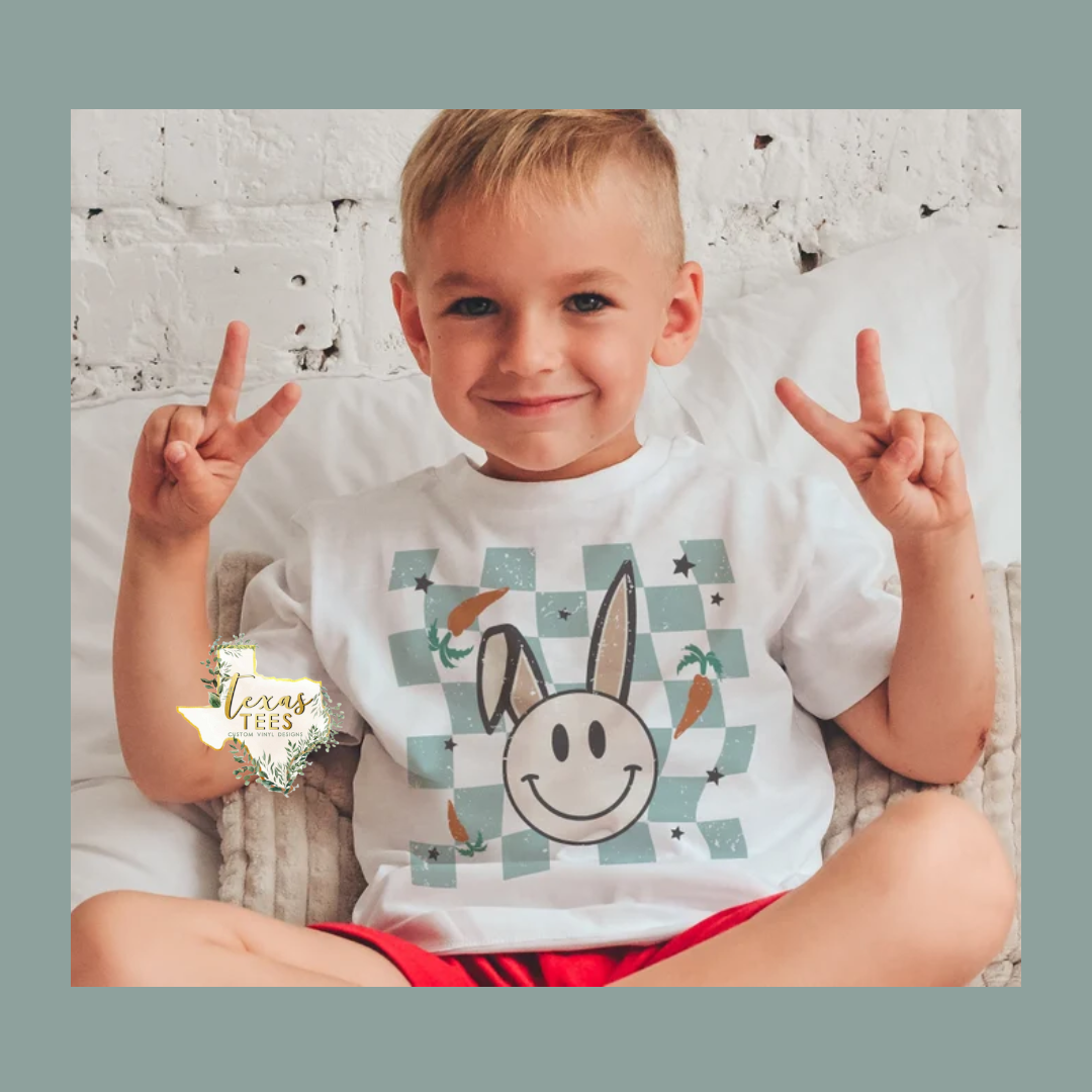 Blue Retro Bunny Tee