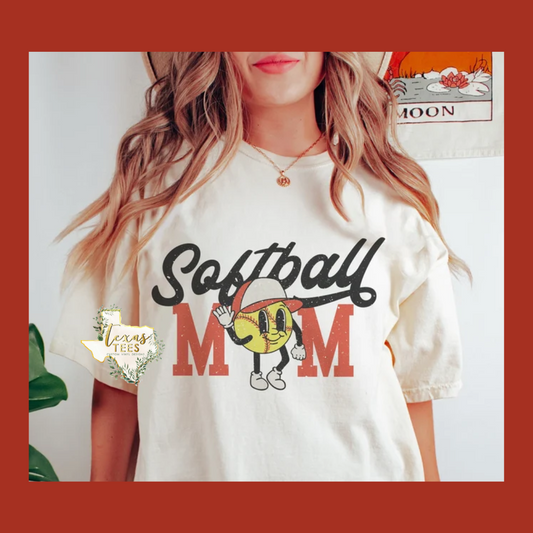 Retro Softball Mom Tee