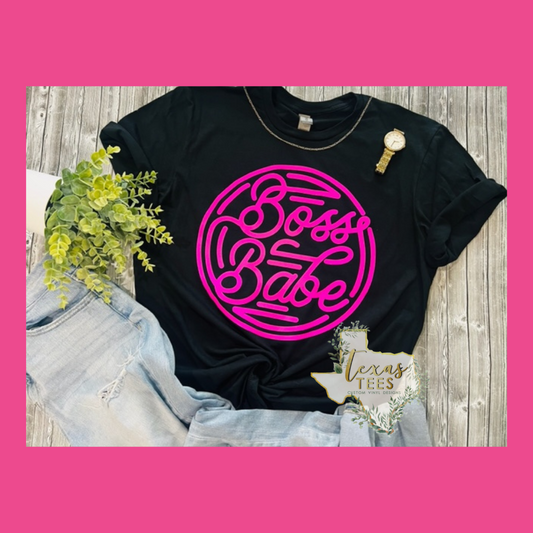 Boss Babe Neon Sign Tee